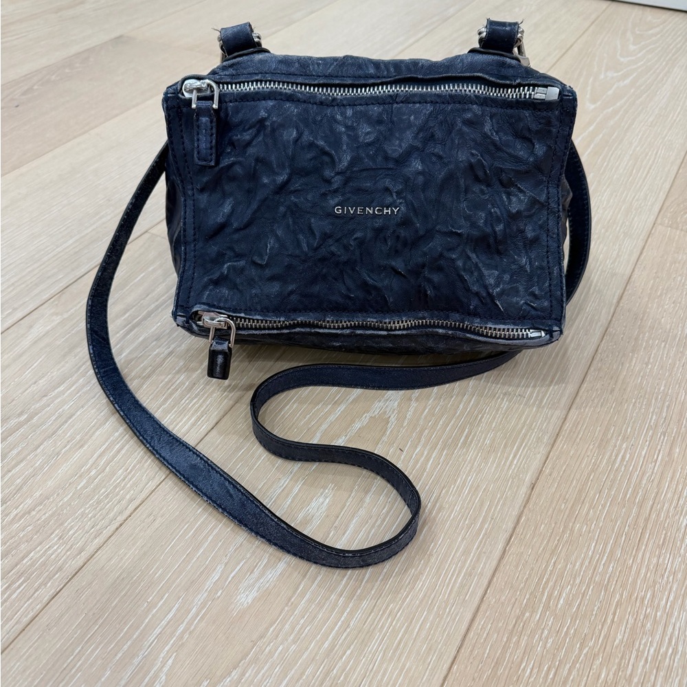 Givenchy Pandora Navy Blue Leather Small Crossbody Bag